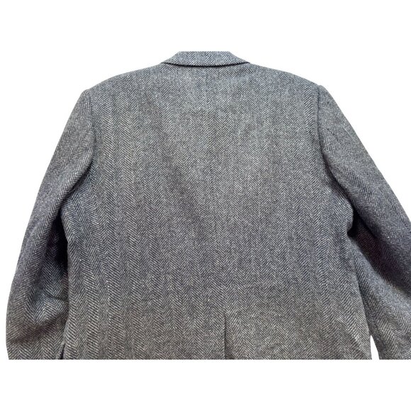 Sergio Valente Mens Herringbone Wool Blazer Jacket Size 46 Gray Made In Turkey - Picture 14 of 15
